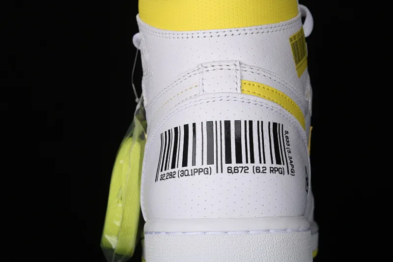 All categories Air Jordan Jordan series basketball shoes Air Jordan 1 High Air Jordan 1 High OG "First Class Flight" Style AJ1 Joe 1 first class flight white and yellow Flight QR code basketball shoes 555088-170